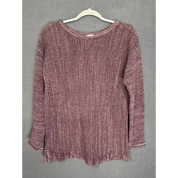 Pure Jill by J. Jill Sweater Women's Medium Purple Marled Knit Pullover Textured - Picture 3 of 10